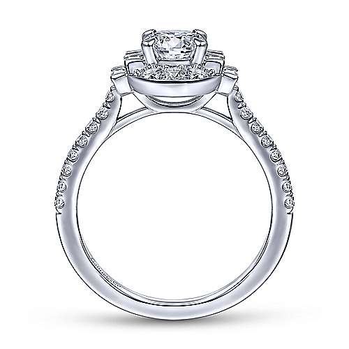 Gabriel & Co 14K White Gold Oval Diamond Halo Engagement Ring ER14742O4W44JJ