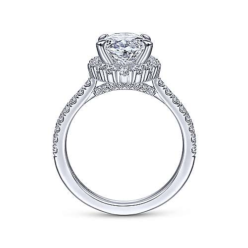 Gabriel & Co 14K White Gold Oval Diamond Halo Engagement Ring ER15015O8W44JJ