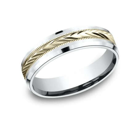 Benchmark CF206003 Multi Color 14k 6mm Men's Wedding Band Ring