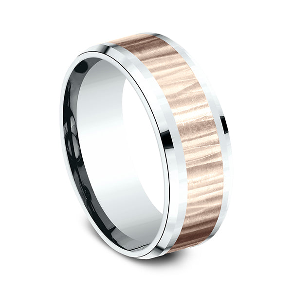 Benchmark CF228614 Multi Color 14k 8mm Men's Wedding Band Ring