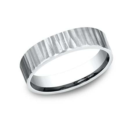 Benchmark CF65614W White 14k 5mm Men's Wedding Band Ring
