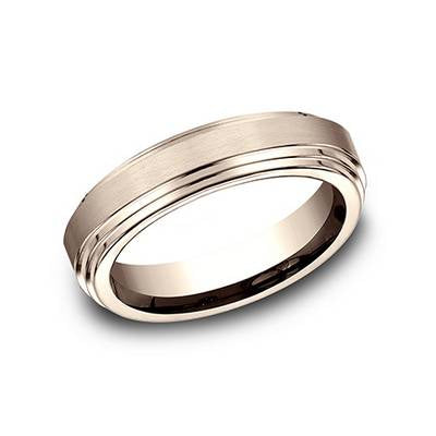 Benchmark CF66100R Rose 14k 6mm Men's Wedding Band Ring