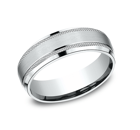 Benchmark CF665321W White 14k 6.5mm Men's Wedding Band Ring