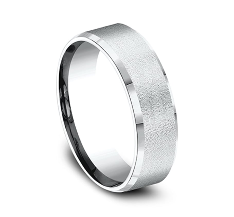 Benchmark CF67333W White 14k 7mm Men's Wedding Band Ring