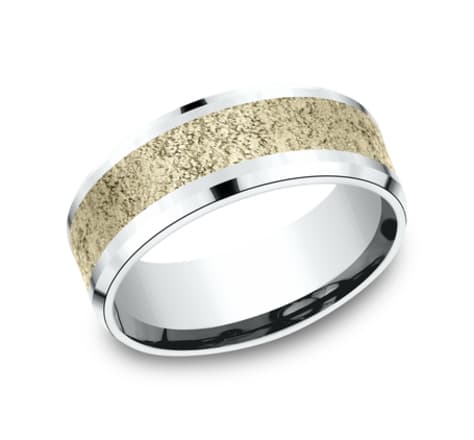 Benchmark CF818616 Multi Color 14k 8mm Men's Wedding Band Ring