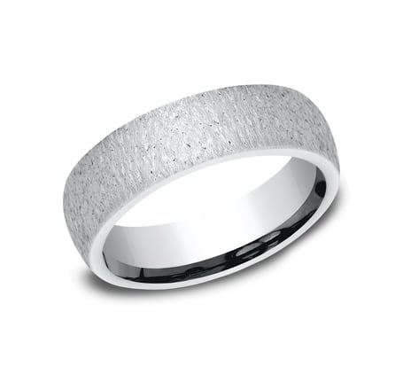 Benchmark CF856625W White 14k 6mm Men's Wedding Band Ring