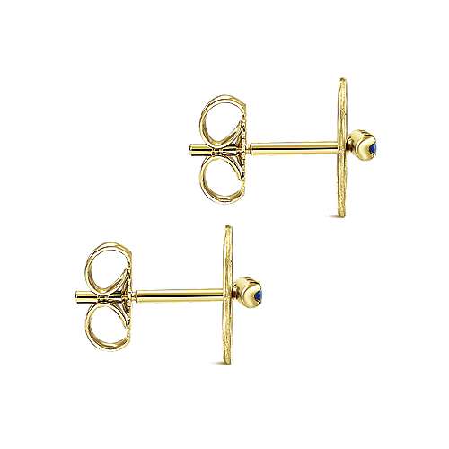 Gabriel & Co. 14k Yellow Gold Hammered Disc Sapphire Bar Stud Earrings EG13100Y4JSA