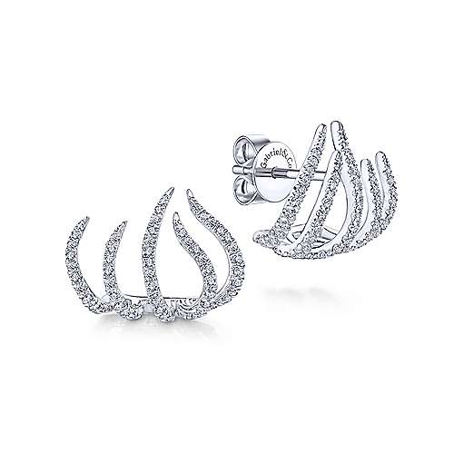 Gabriel & Co. 14k White Gold 0.56ct Diamond Tendril Stud Earrings EG13183W45JJ