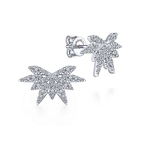 Gabriel & Co. 14k White Gold Firecracker 0.64ct Diamond Stud Earrings EG13411W45JJ