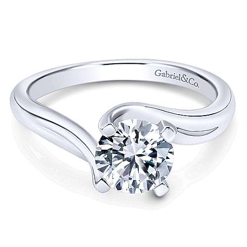 Gabriel & Co 14K White Gold Round Bypass Diamond Engagement Ring ER10200W4JJJ