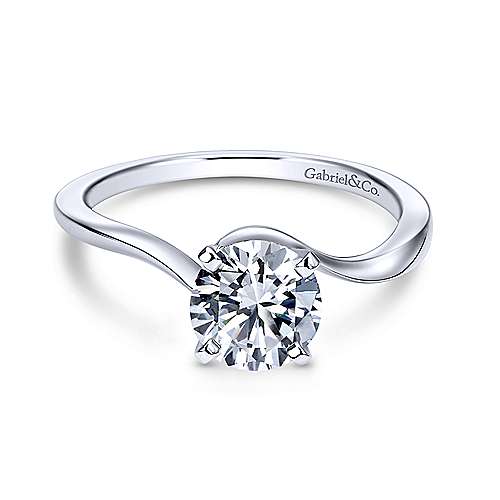 Gabriel & Co 14K White Gold Round Diamond Engagement Ring  ER11588R3W4JJJ