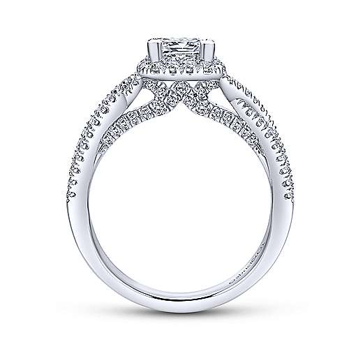Gabriel & Co 14K White Gold Princess Halo Diamond Engagement Ring  ER12600S3W44JJ