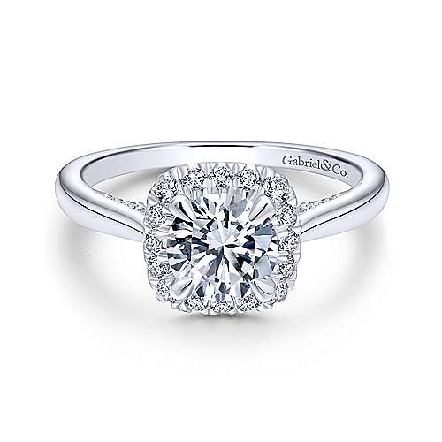 Gabriel & Co 14K White Gold Round Diamond Halo Engagement Ring ER12672R4W44JJ