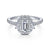 Gabriel & Co 14K White Gold Emerald Cut Diamond Halo Engagement Ring ER14740E4W44JJ