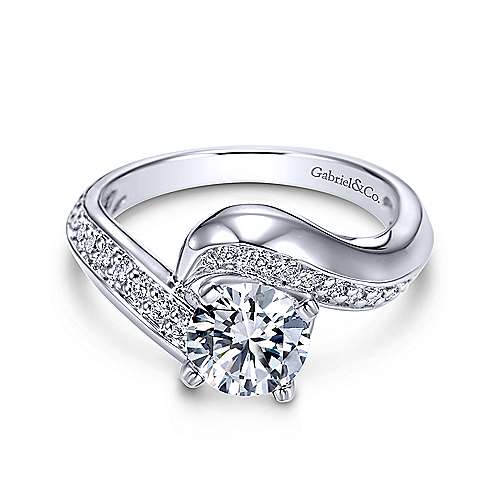 Gabriel & Co 14K White Gold Round Bypass Diamond Engagement Ring ER5323W44JJ
