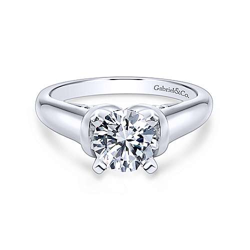 Gabriel & Co 14K White Gold Round Diamond Engagement Ring  ER9025W4JJJ