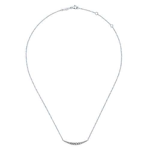 Gabriel & Co. 14K White Gold Curved Diamond Bar Necklace NK4879W45JJ