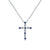 Gabriel & Co. 14K White Gold Sapphire and Diamond Cross Pendant Necklace NK4984W45SA