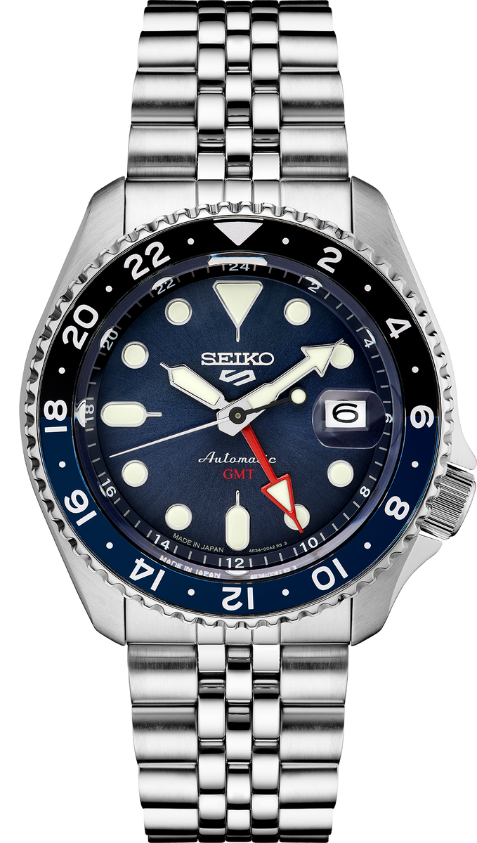 Seiko 5 Sports Men's SSK003 Automatic Blue Dial GMT Stainless Watch