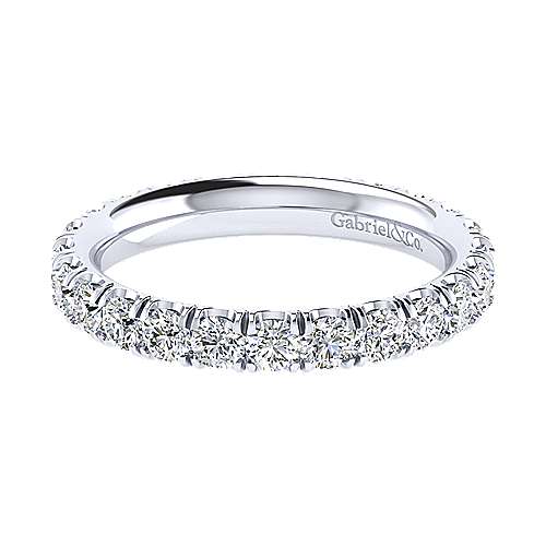 14k White Gold French Pav Set Diamond Eternity Band  AN13815-6W44JJ