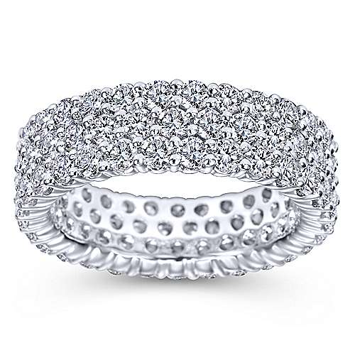 14k White Gold Diamond Pav Eternity Band  AN6026-6W44JJ