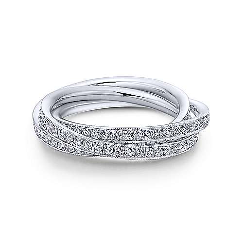 14k White Gold 3 Row Micro Pav Eternity Band  AN6039-6W44JJ